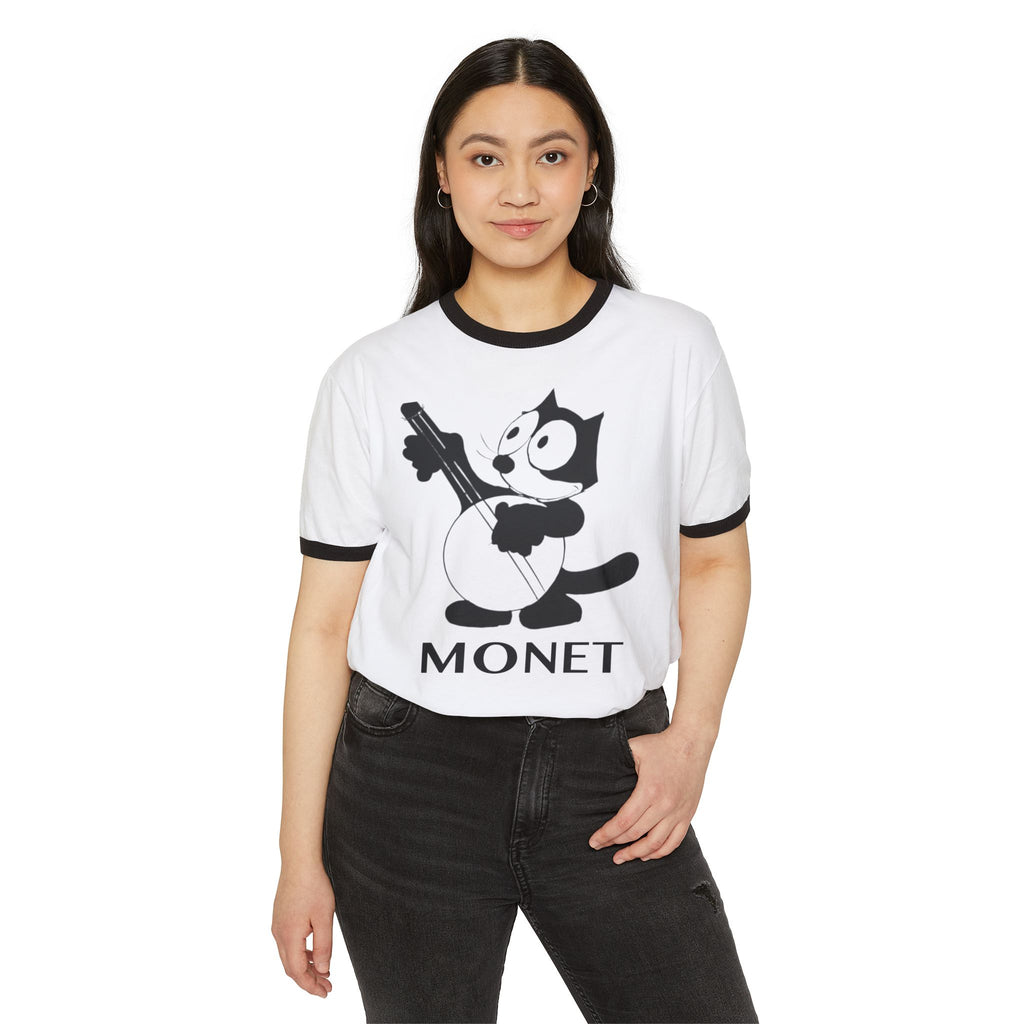 Monet Cat Banjo Ringer T-Shirt