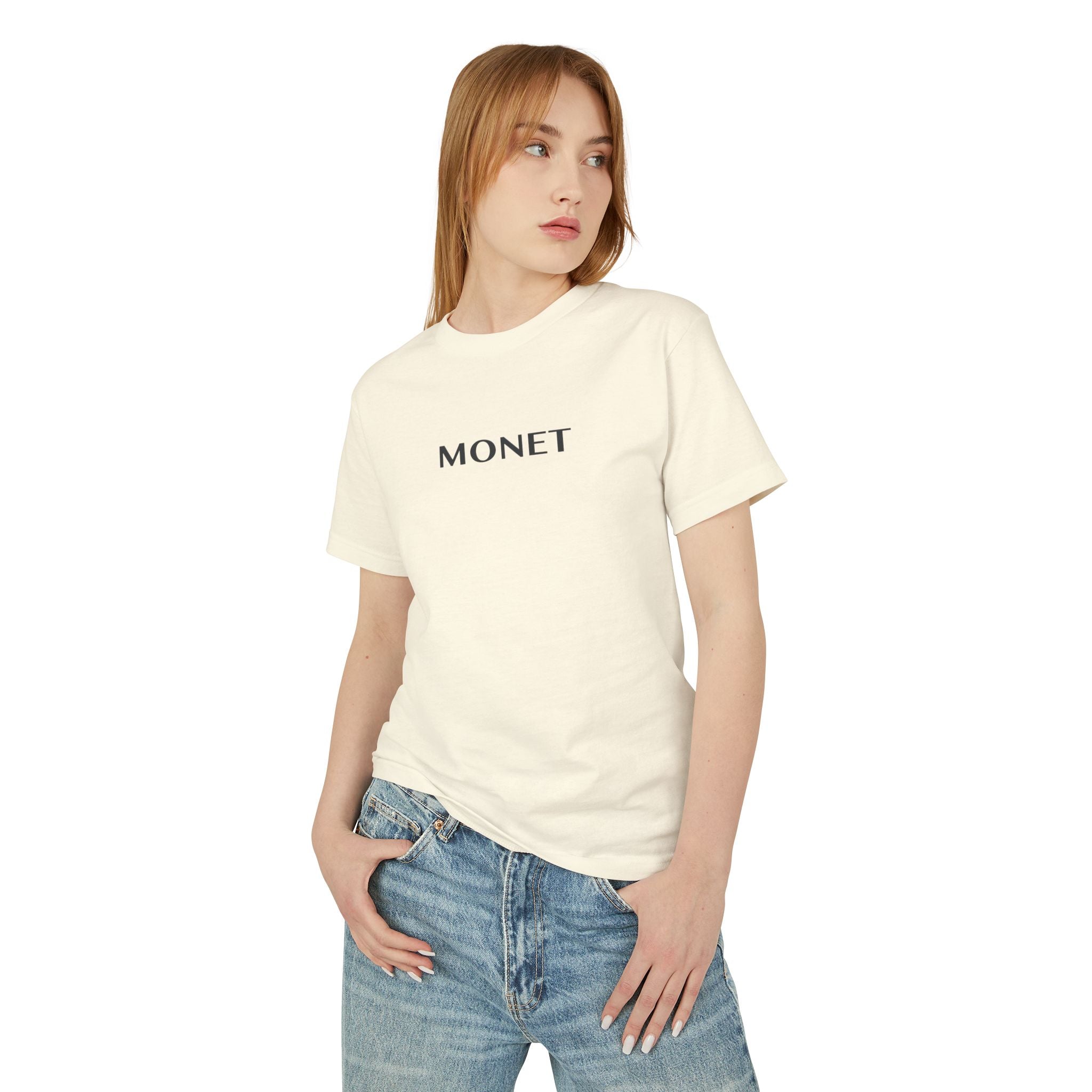 Monet Graphic Tee — Minimalist Artist Name Cotton T-Shirt
