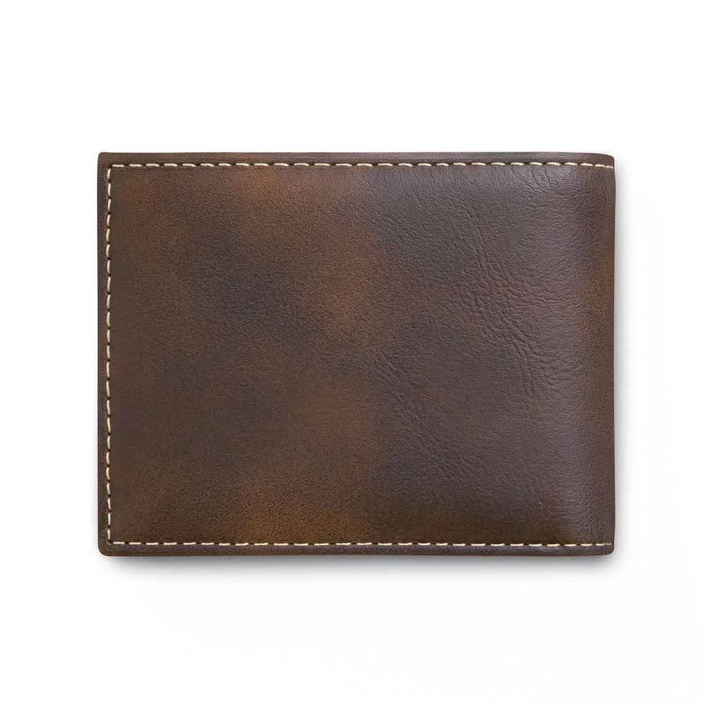 Leather Bi-Fold Wallet with Flip — Personalized 'MONET' Embossed Cardholder