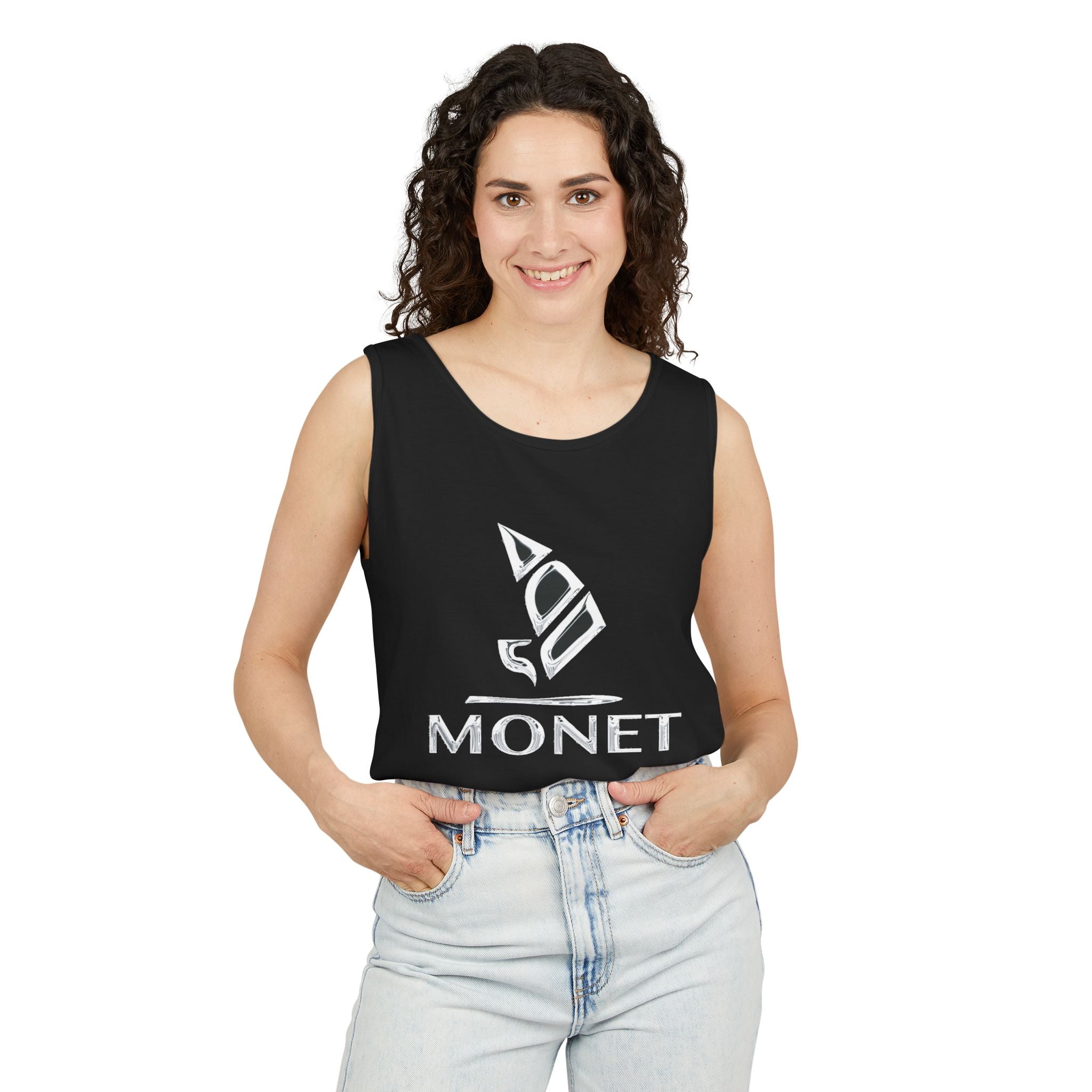 Monet Sailboat Tank Top — Nautical Graphic Summer Muscle Shirt