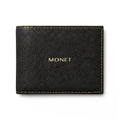 Leather Bi-Fold Wallet with Flip — Personalized 'MONET' Embossed Cardholder