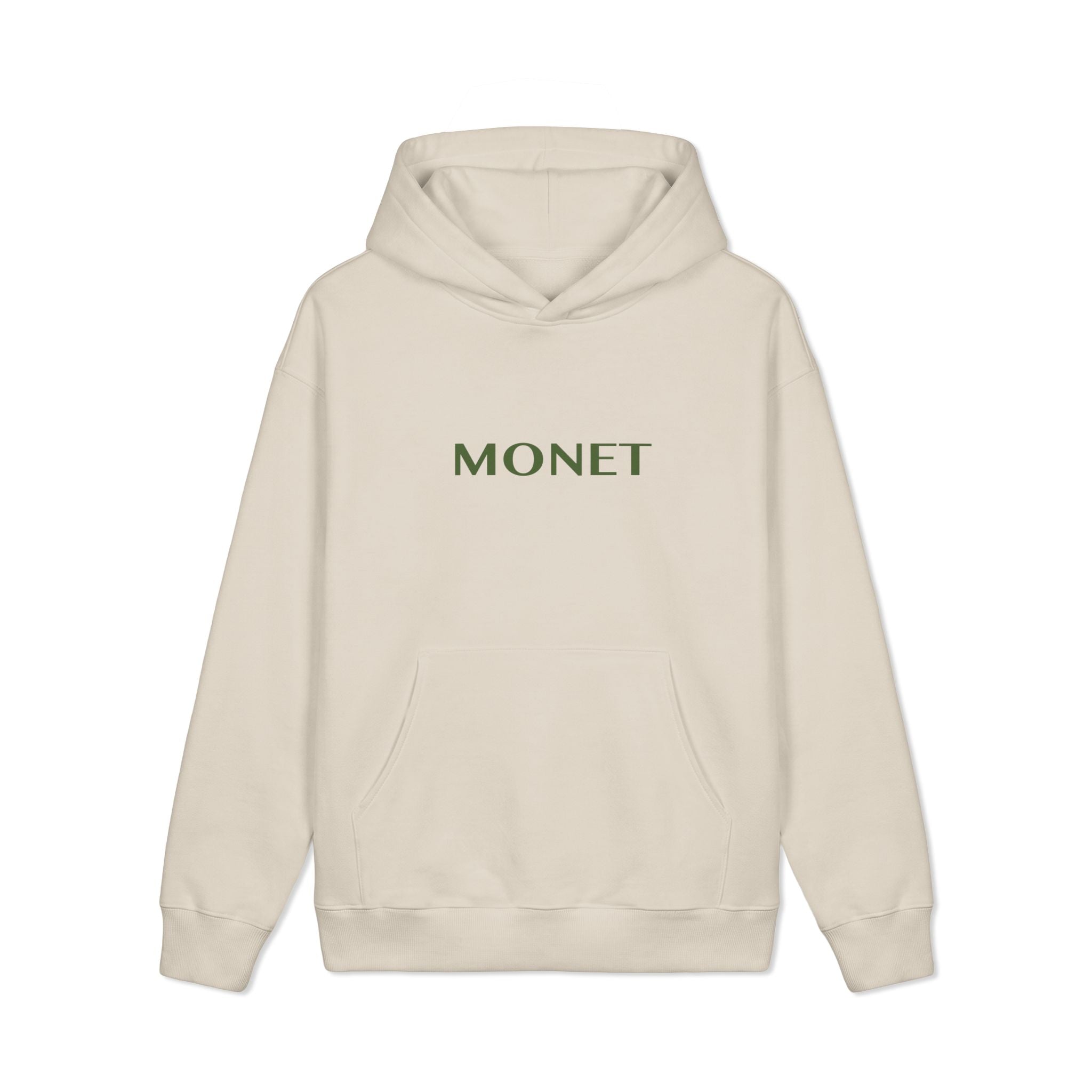 Monet Logo Hoodie — Minimalist Brown Art-Inspired Sweatshirt