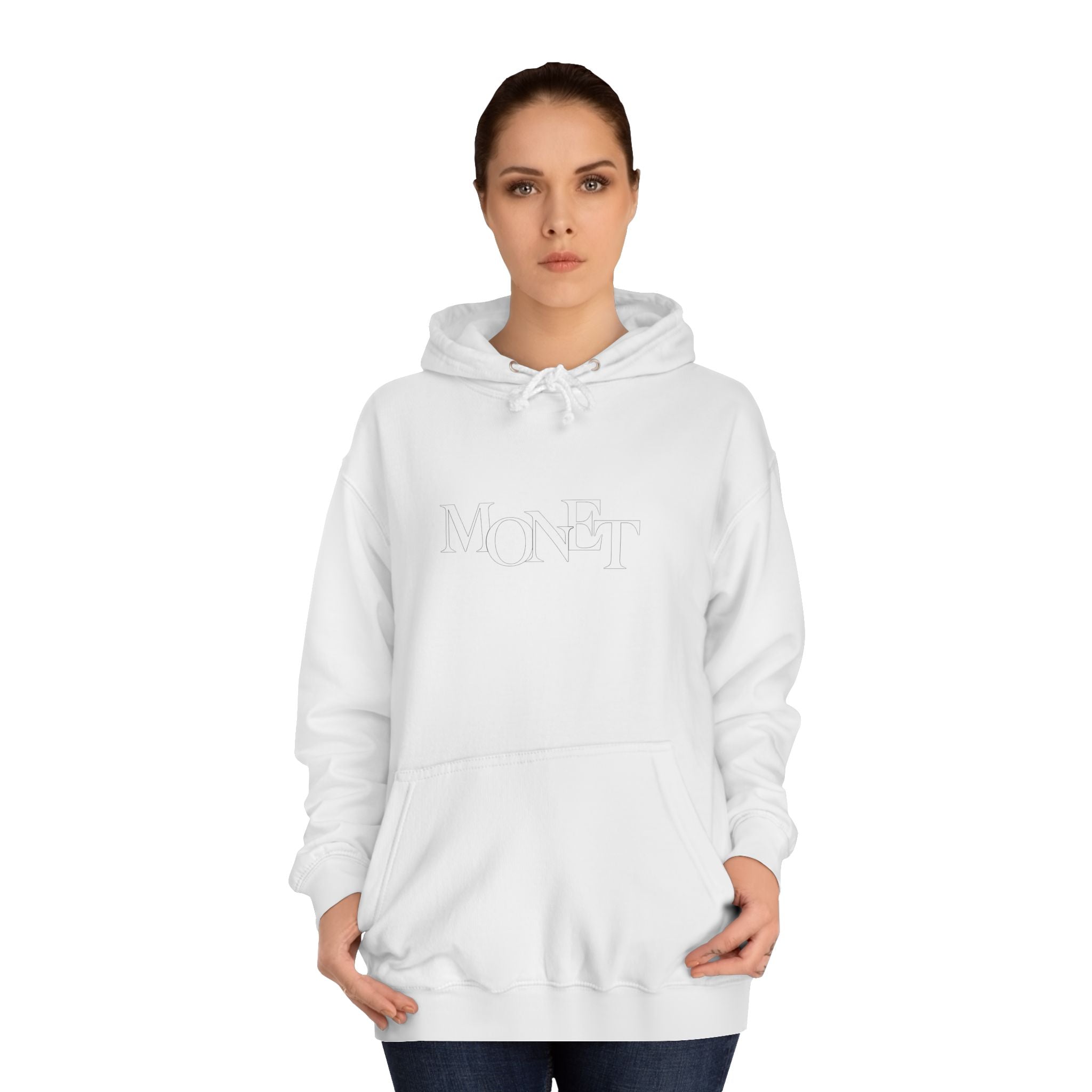 College Hoodie – Minimal White Embroidered Campus Logo