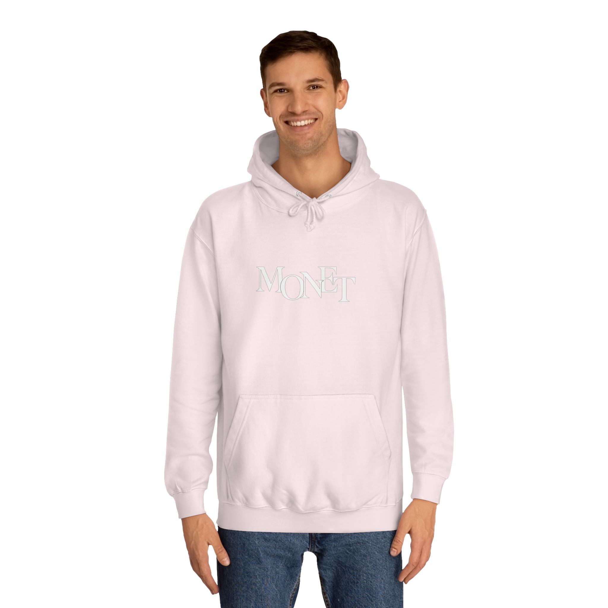 College Hoodie – Minimal White Embroidered Campus Logo