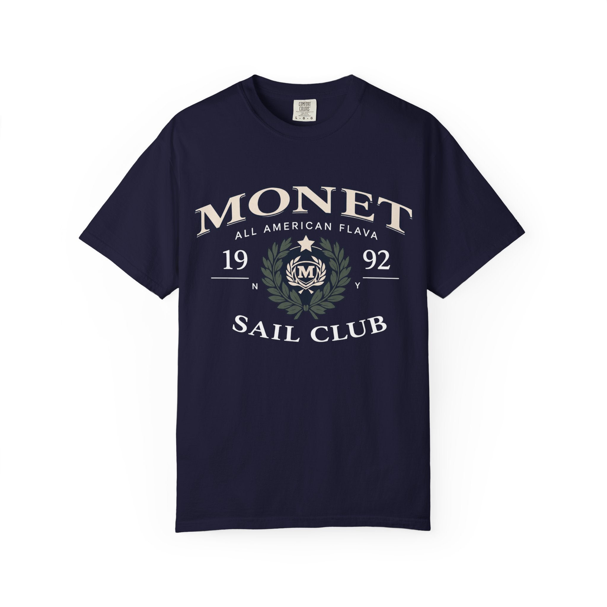 Monet Sail Club T-Shirt — Nautical Crest Graphic Tee (1992)