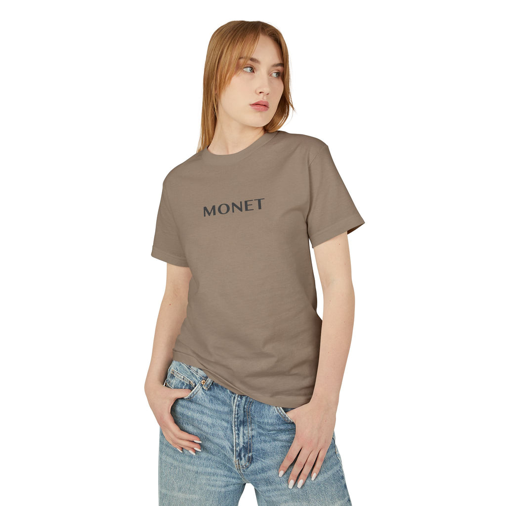 Monet Graphic Tee — Minimalist Artist Name Cotton T-Shirt