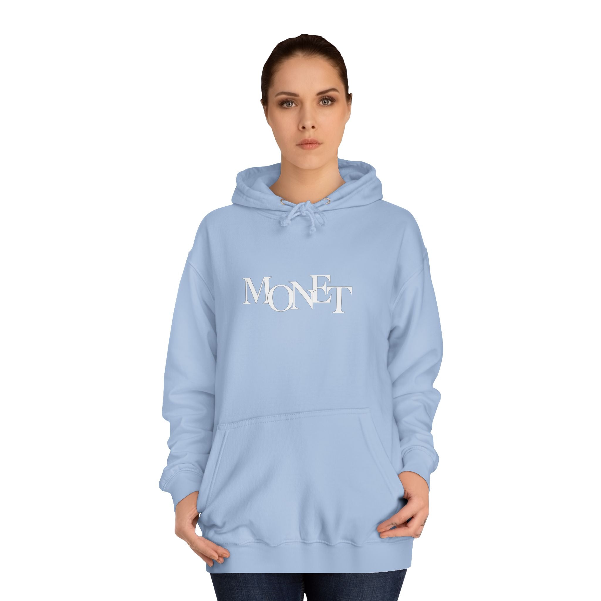 College Hoodie – Minimal White Embroidered Campus Logo