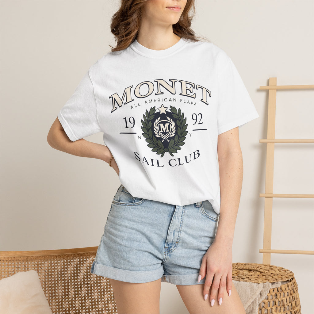 Monet Sail Club T-Shirt — Nautical Crest Graphic Tee (1992)