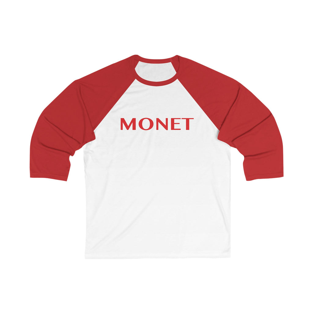 Monet Baseball Tee — Retro Red 3/4 Sleeve Raglan Shirt