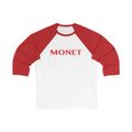 Monet Baseball Tee — Retro Red 3/4 Sleeve Raglan Shirt