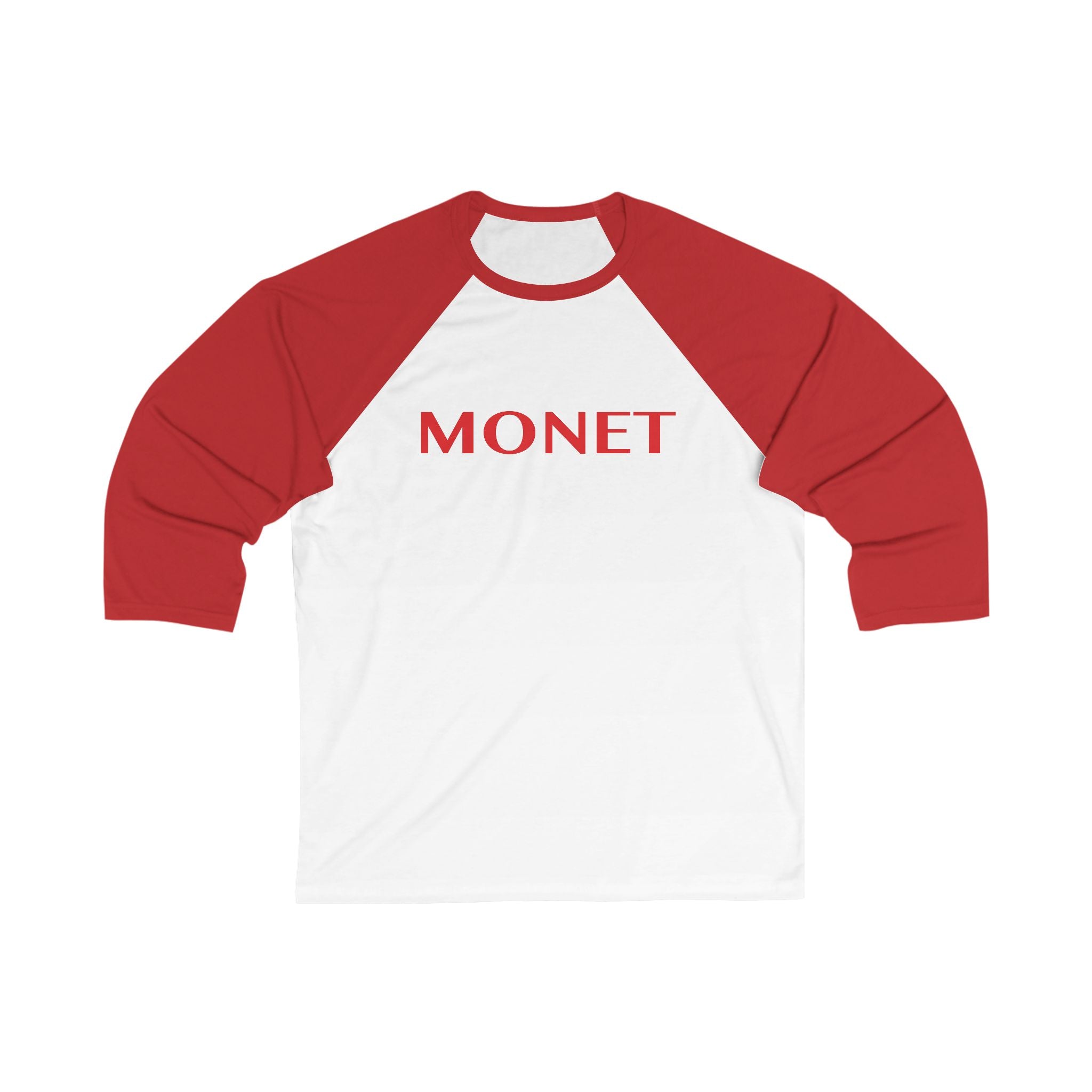 Monet Baseball Tee — Retro Red 3/4 Sleeve Raglan Shirt
