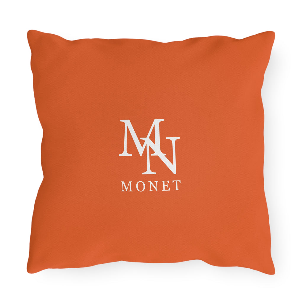 Monet Logo Outdoor Pillow — Waterproof Decorative Patio Cushion