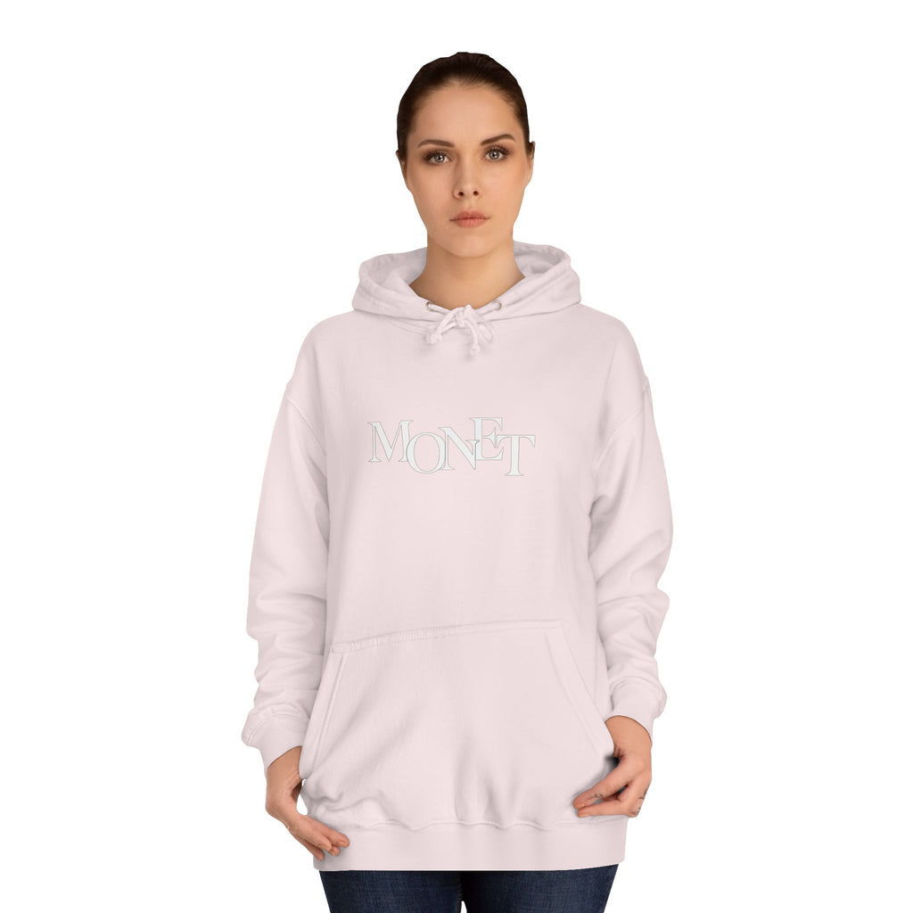 College Hoodie – Minimal White Embroidered Campus Logo