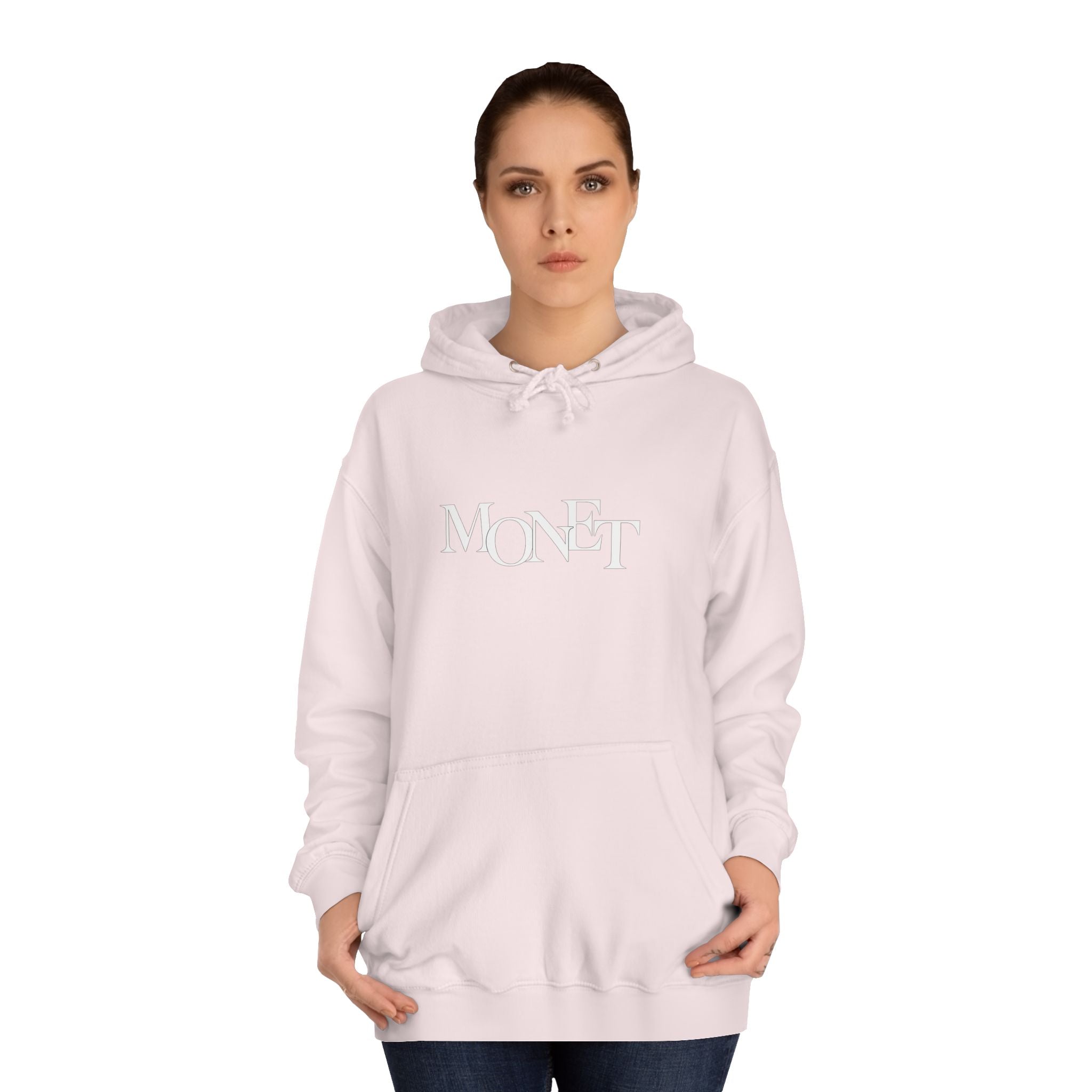College Hoodie – Minimal White Embroidered Campus Logo