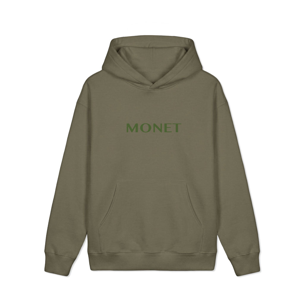 Monet Logo Hoodie — Minimalist Brown Art-Inspired Sweatshirt